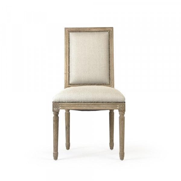 Nail Studded Natural Louis Side Chairs - Belle Escape