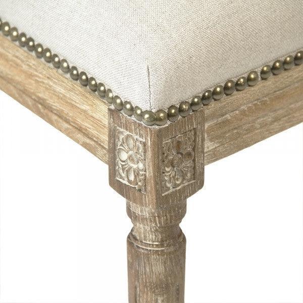 Nail Studded Natural Louis Side Chairs - Belle Escape
