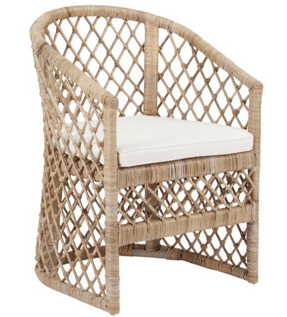 Natural Cross Rattan Barrel Chair - Belle Escape