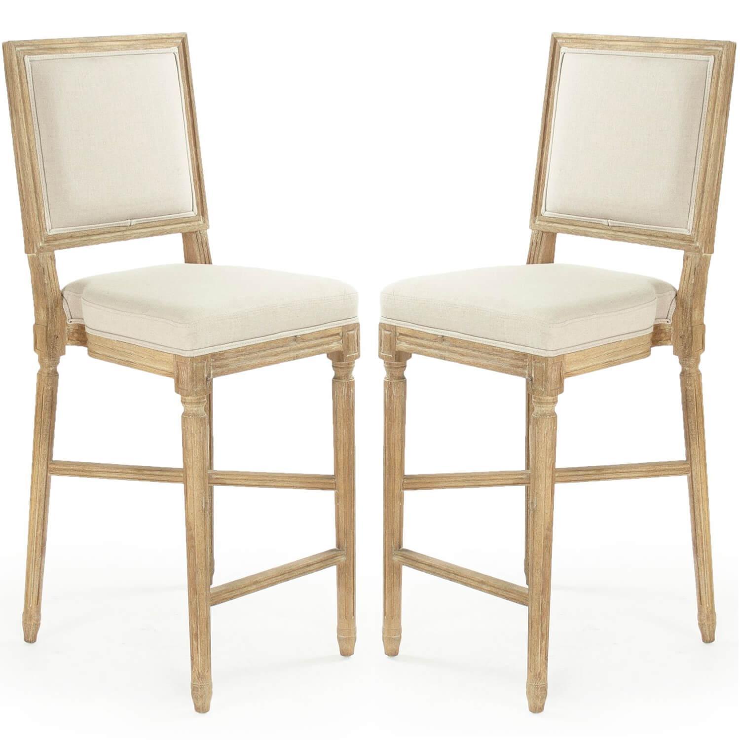 Natural Louis Bar Stools - Belle Escape