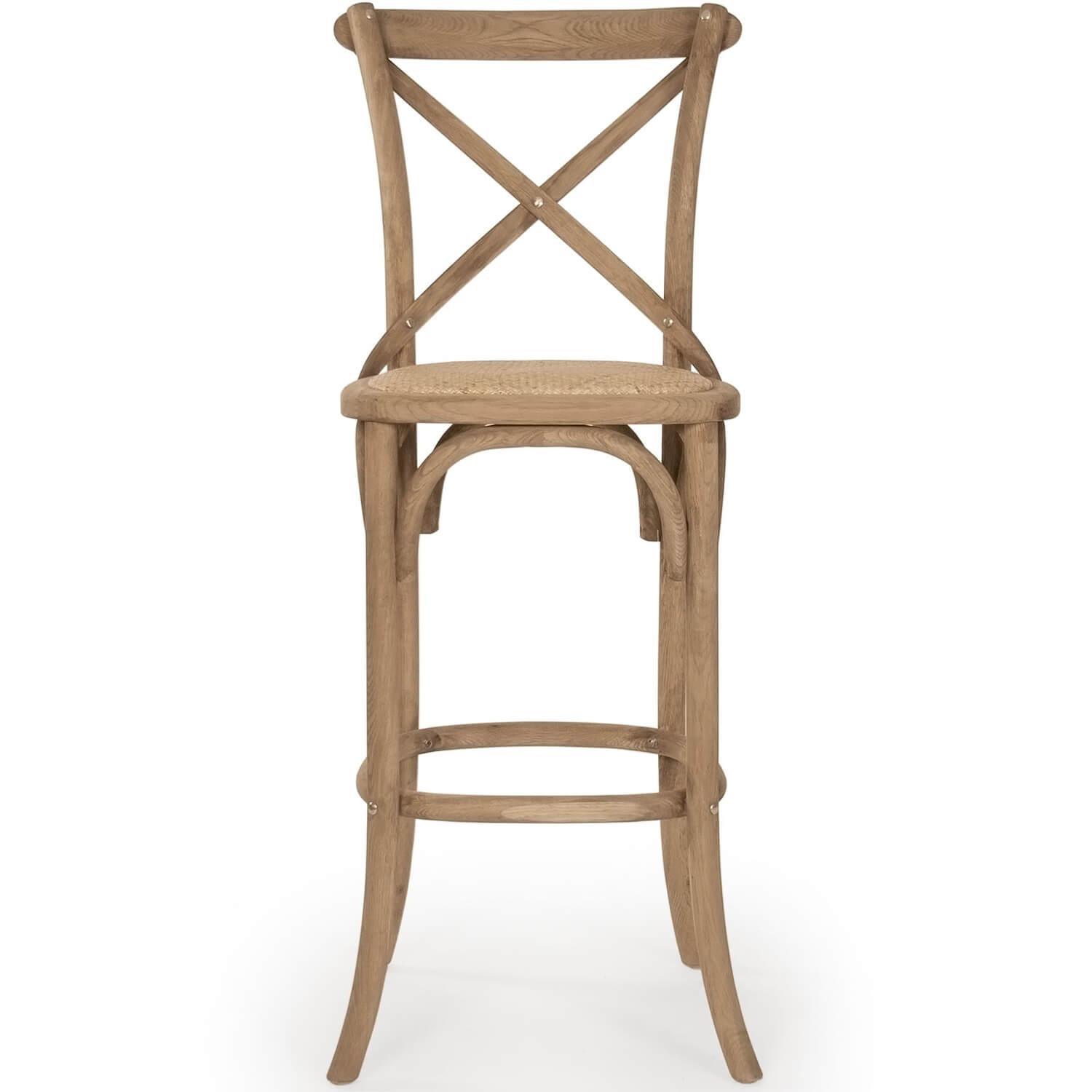 Natural Oak Parisian Cafe Bar Stools- Pair - Belle Escape