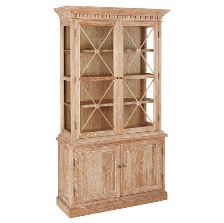 Natural Whitewashed Wood Display Cabinet - Belle Escape