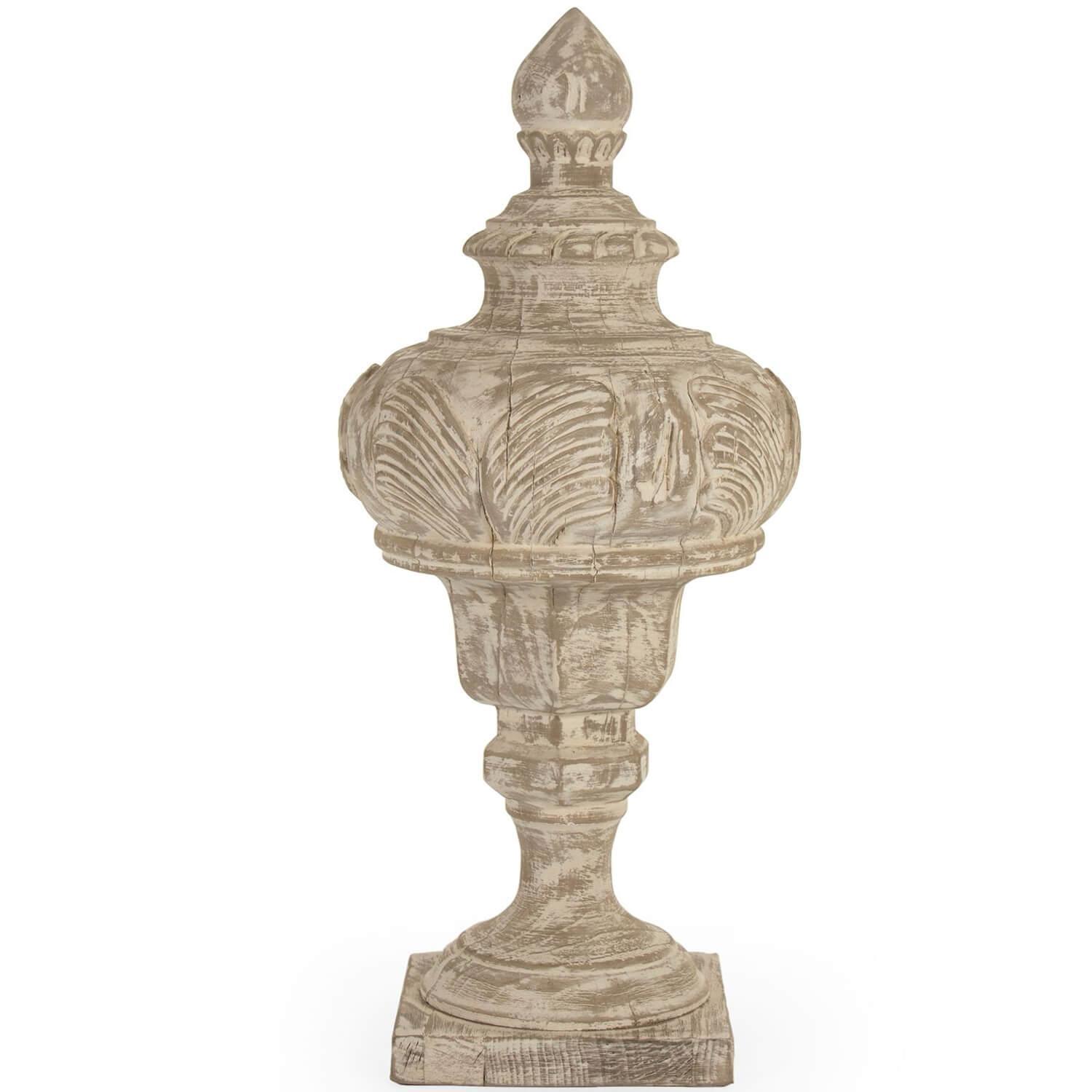 Old World Cream Wooden Urn - Belle Escape
