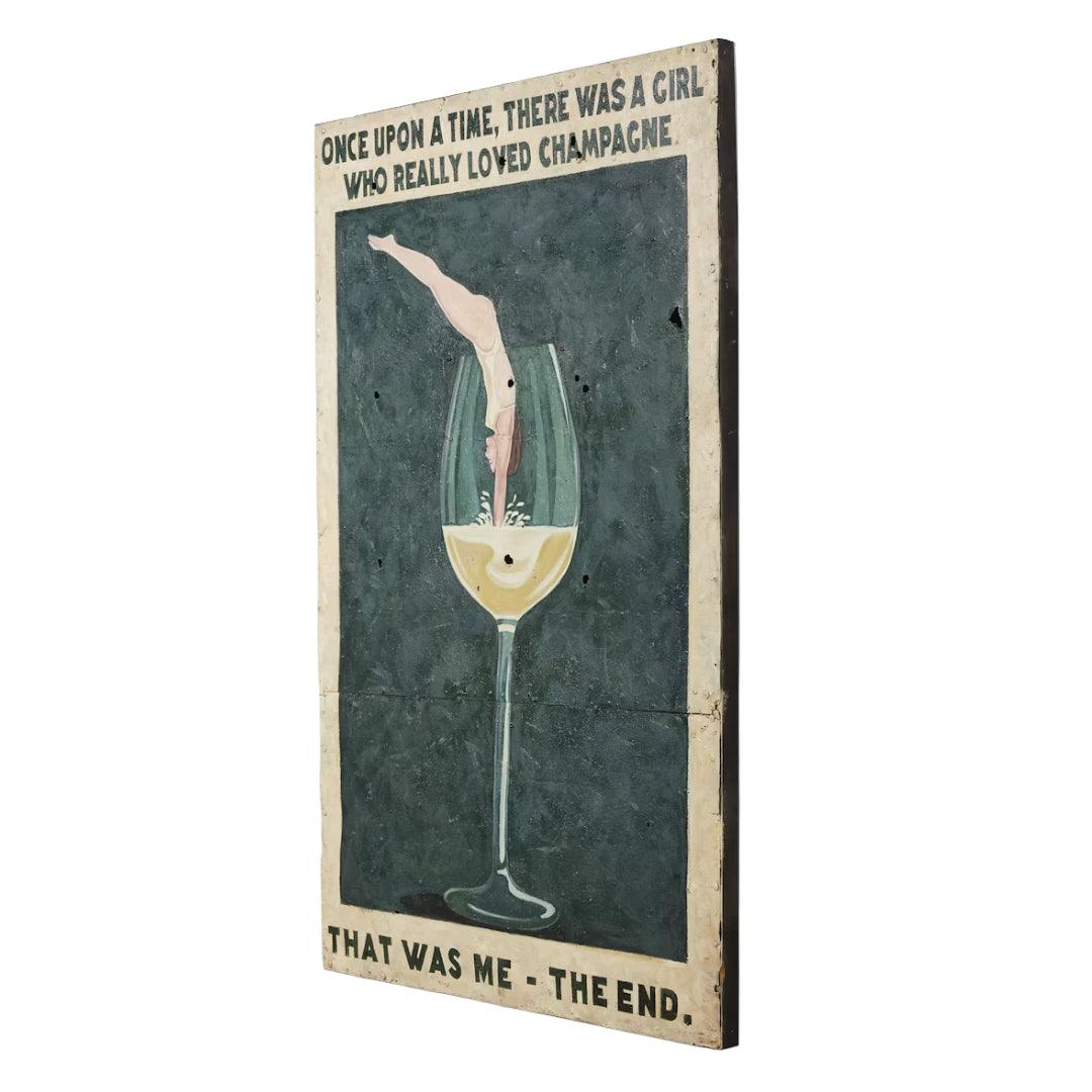 Champagne Lover Oil Painted Wall Art