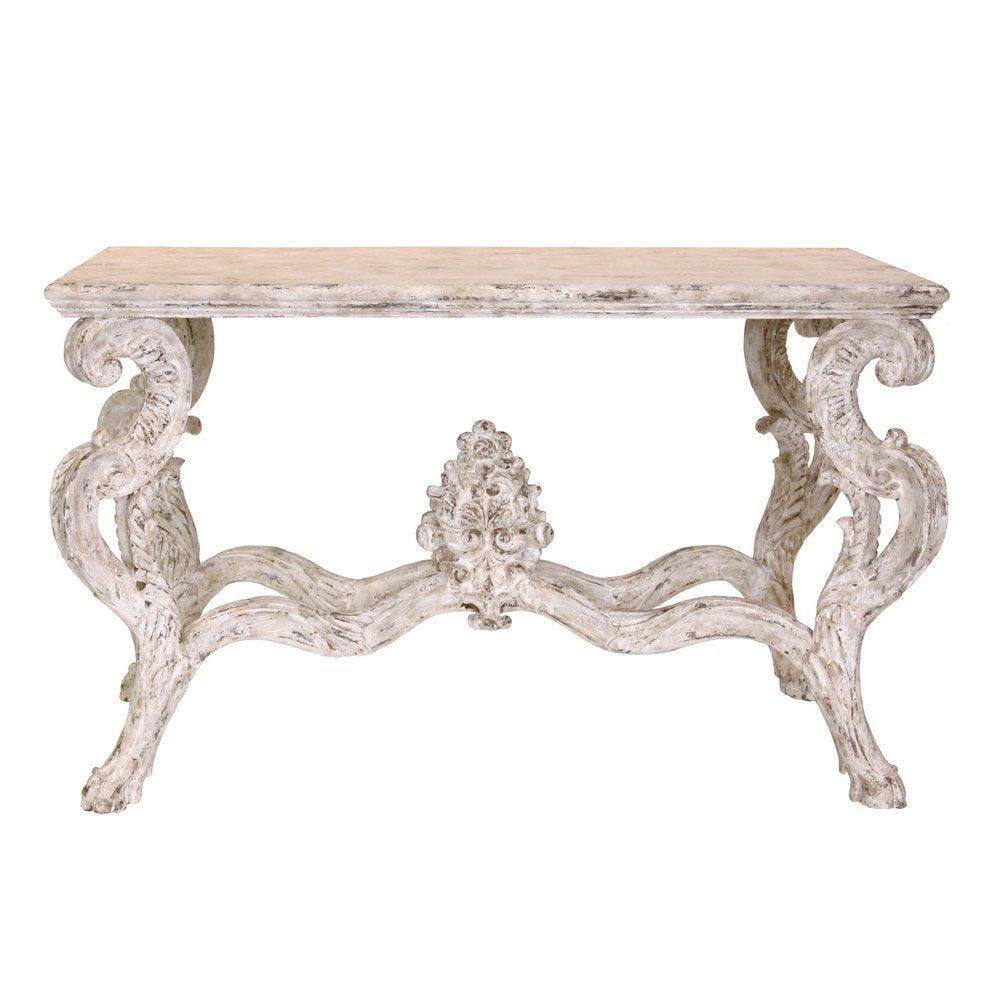 Ornate French Finial Console Table - Belle Escape