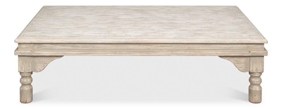 Oversized Washed Gray Gathering Coffee Table - Belle Escape