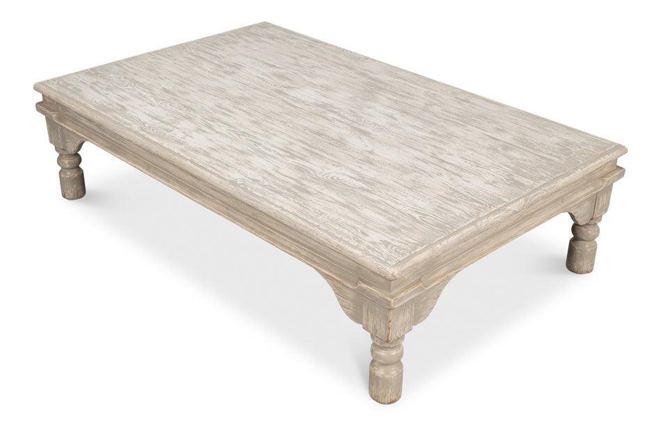 Oversized Washed Gray Gathering Coffee Table - Belle Escape