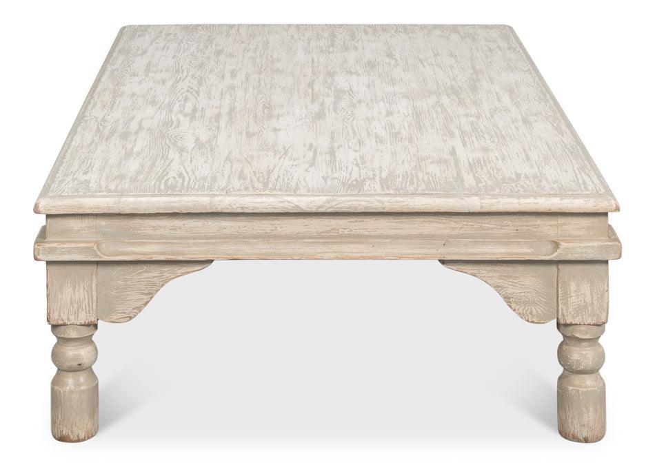 Oversized Washed Gray Gathering Coffee Table - Belle Escape