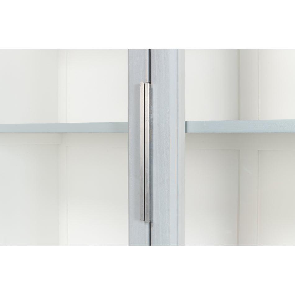 Patina Blue Distressed Glass Cabinet - Belle Escape