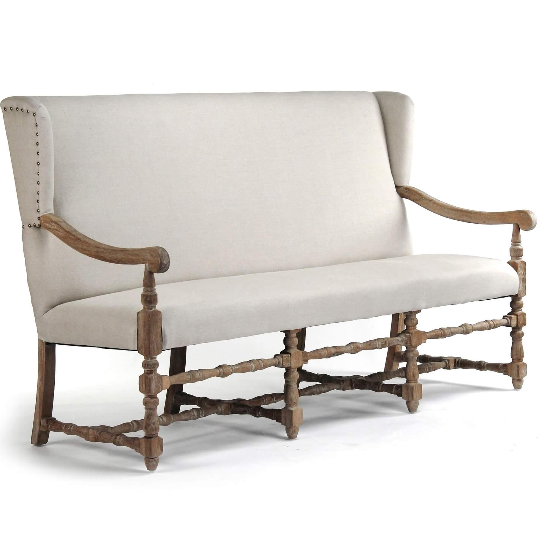 Provence Chic High Back Bench - Belle Escape