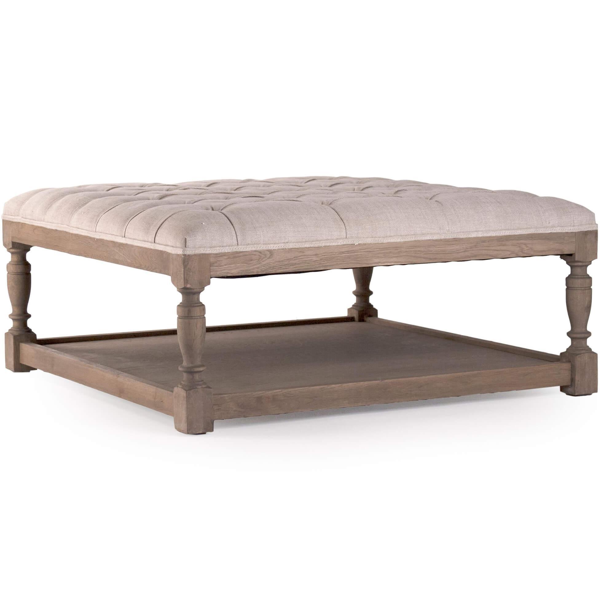 Provence Square Tufted Ottoman - Belle Escape