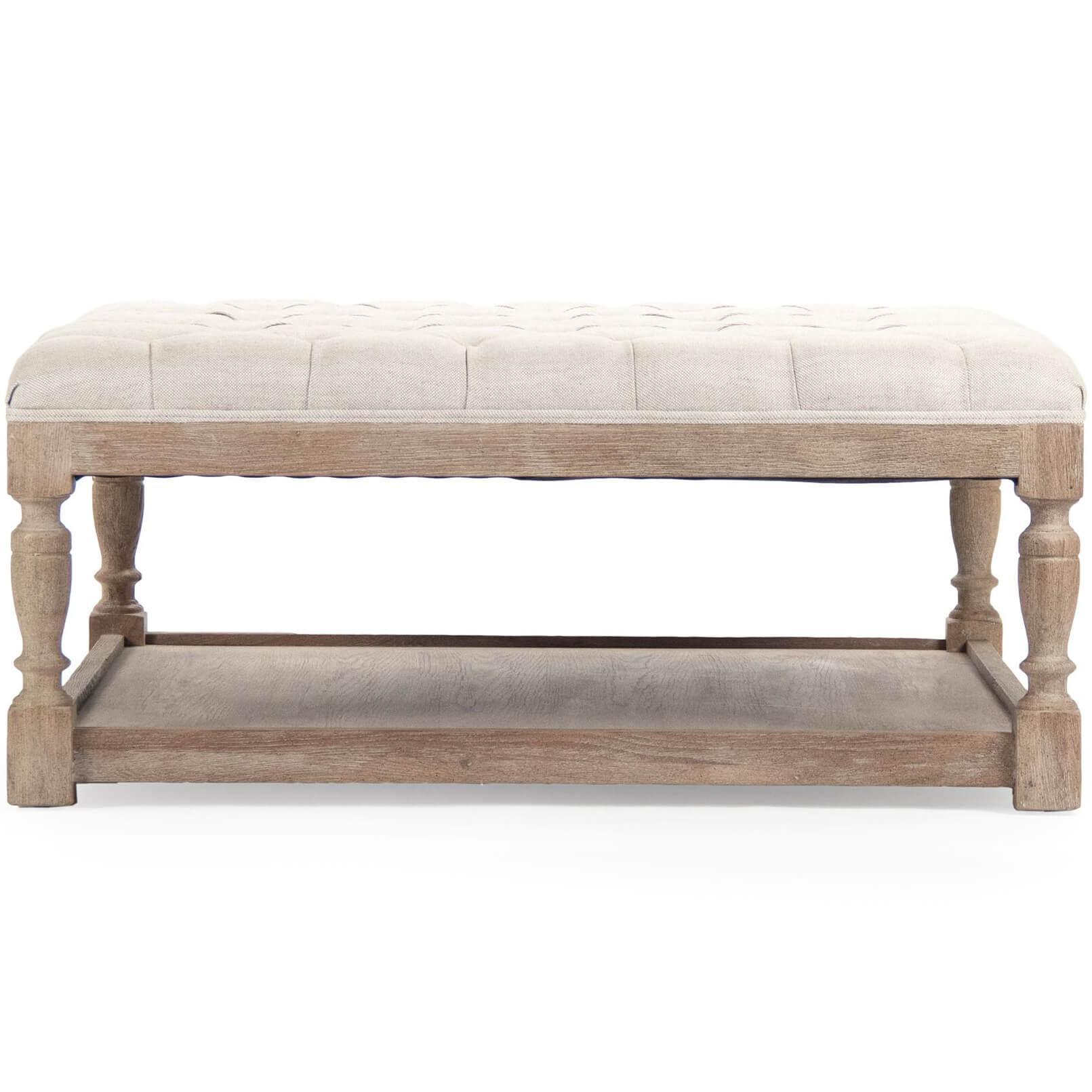 Reclaimed Oak Square Ottoman - Belle Escape
