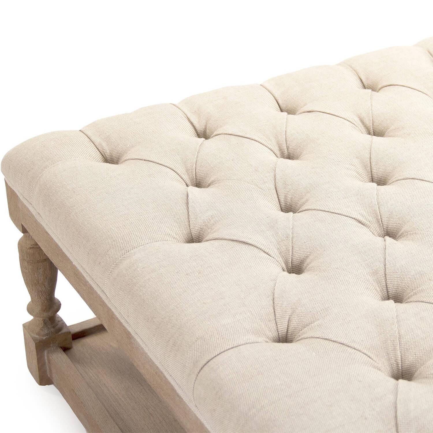 Reclaimed Oak Square Ottoman - Belle Escape