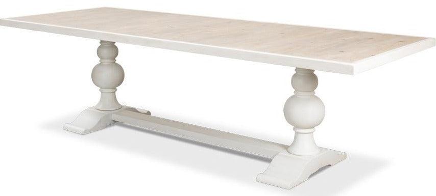 Reclaimed Wood Top White Farmhouse Table - Belle Escape