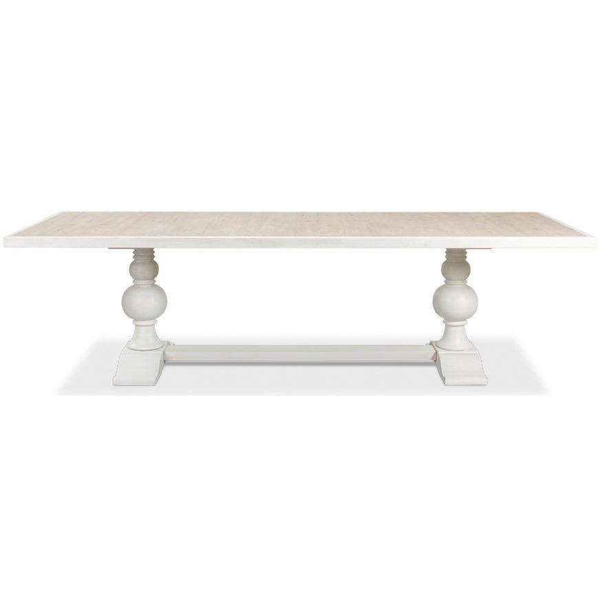 Reclaimed Wood Top White Farmhouse Table - Belle Escape