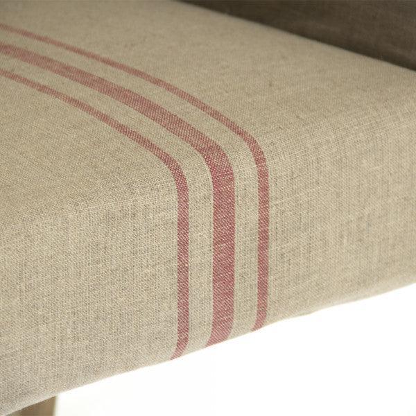 Red Striped Avignon Arm Chair - Belle Escape