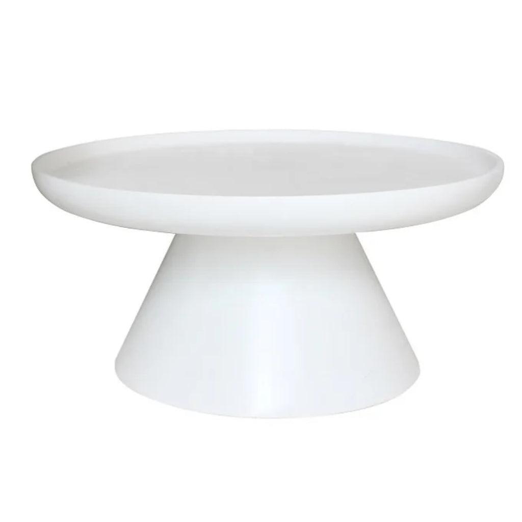 Retro White Round Coffee Table - Belle Escape
