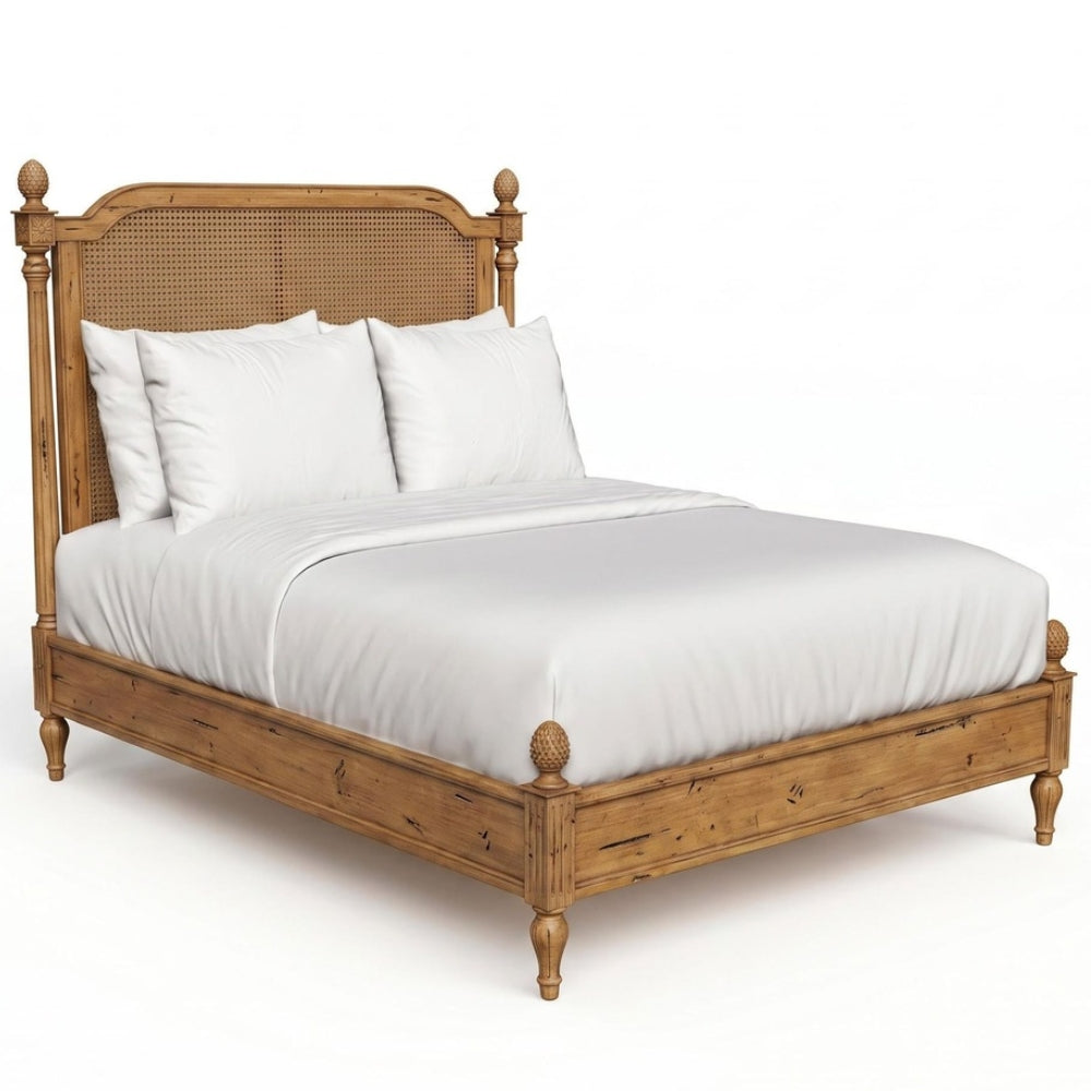 Romantic French Stain Cane Back Bed