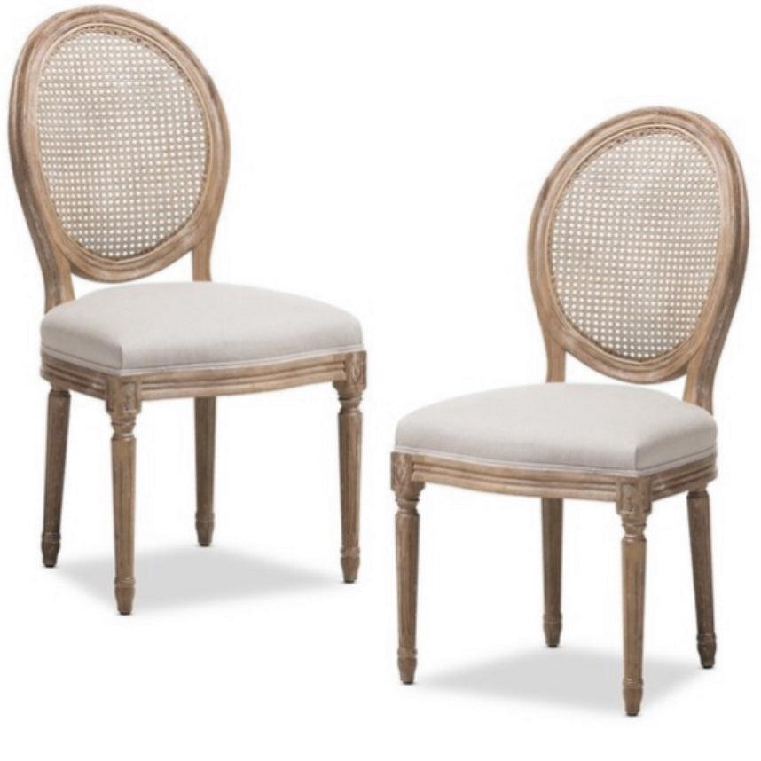 Round Cane Back French Dining Chair - Belle Escape