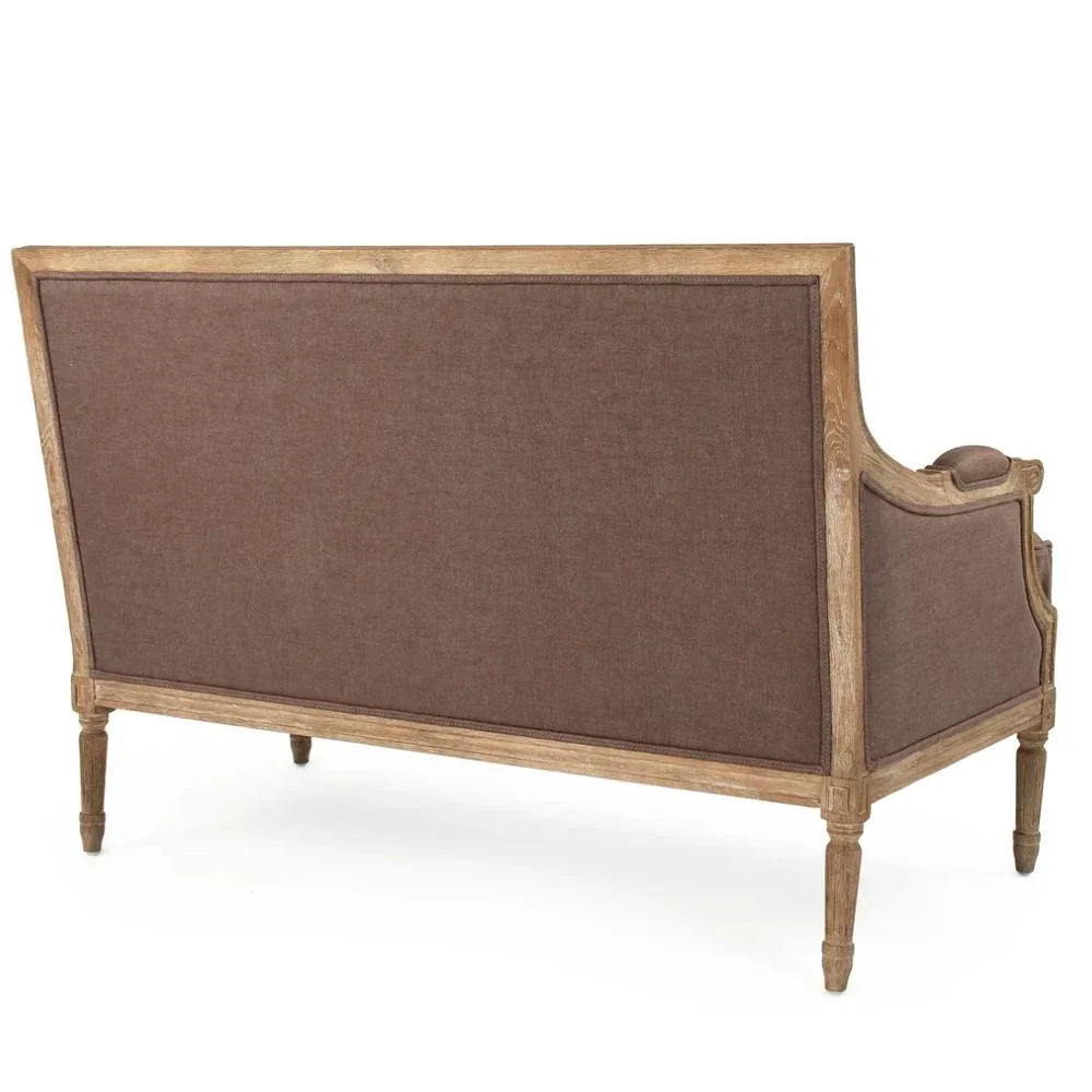 Brown Aubergine French Louis Settee