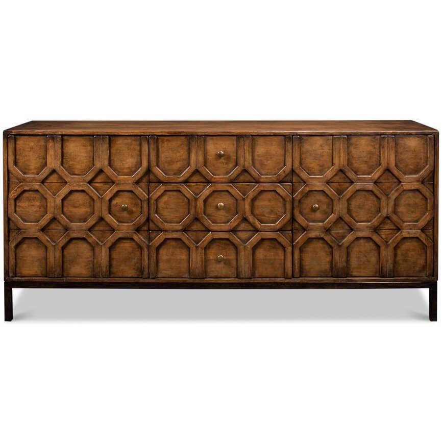 Rustic Becket Geometric Front Sideboard - Belle Escape