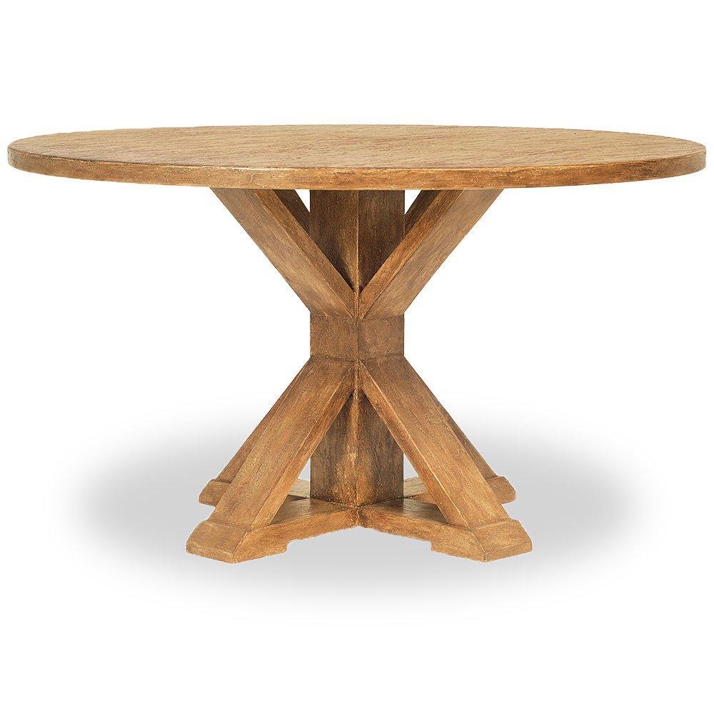 Rustic Crisscross Base Dining Table - Belle Escape
