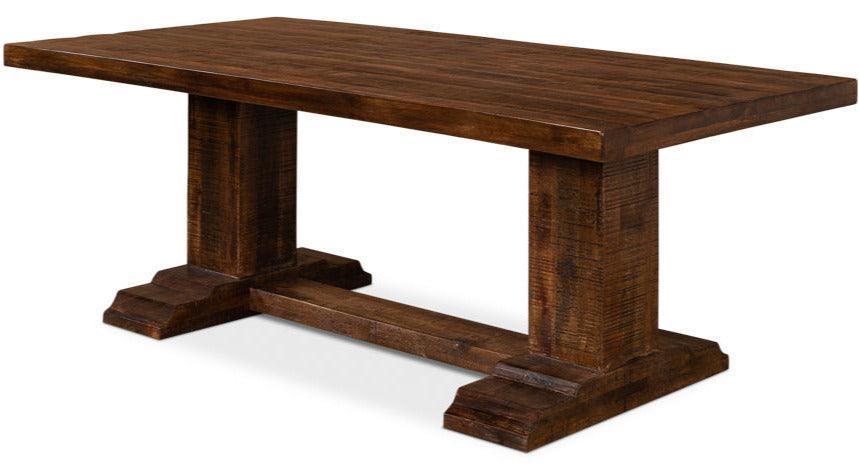 Rustic Farmhouse Pedestal Dining Table - Belle Escape