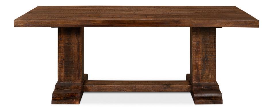 Rustic Farmhouse Pedestal Dining Table - Belle Escape