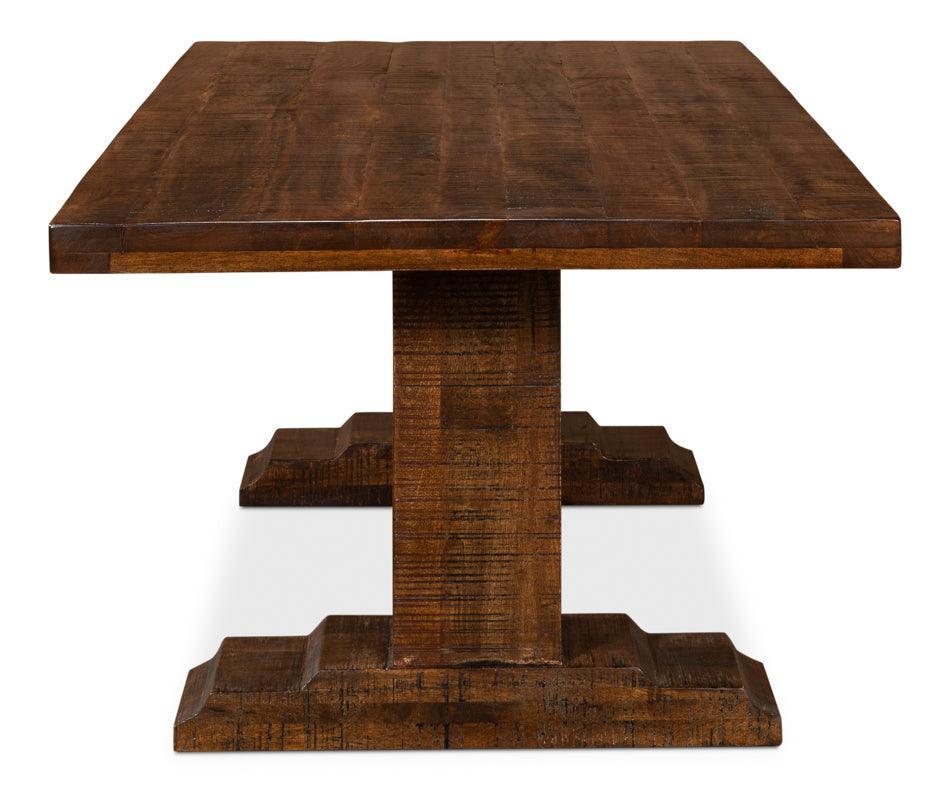 Rustic Farmhouse Pedestal Dining Table - Belle Escape