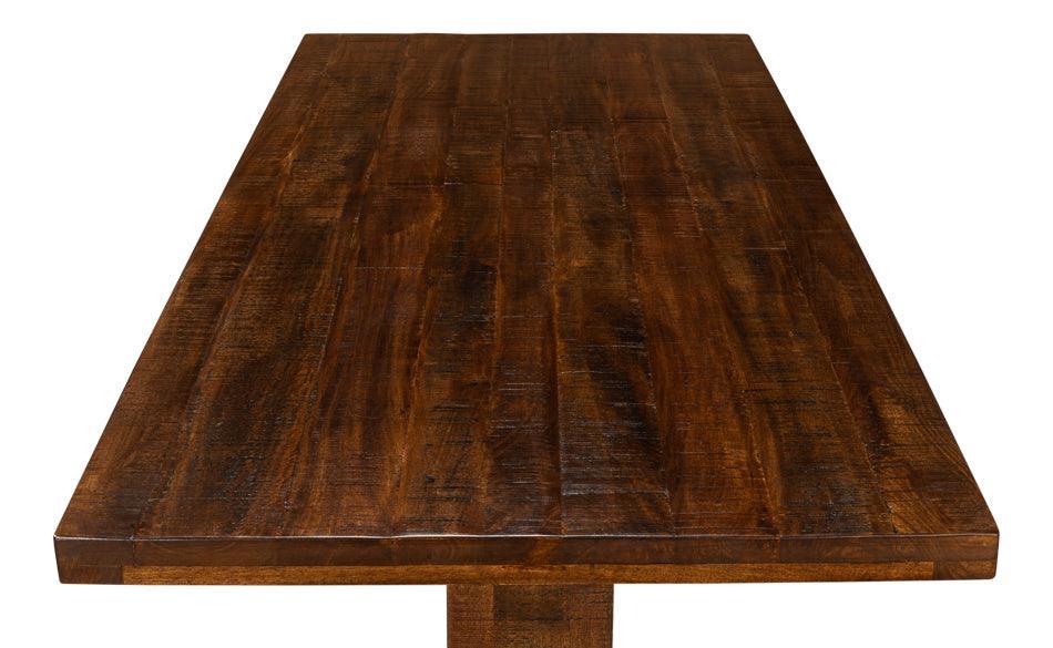 Rustic Farmhouse Pedestal Dining Table - Belle Escape