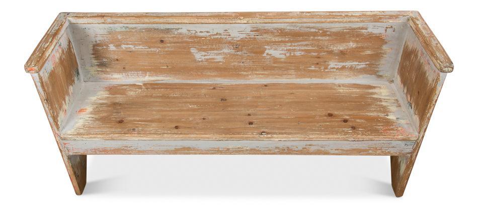 Rustic Gray Washed Wood Bench - Belle Escape