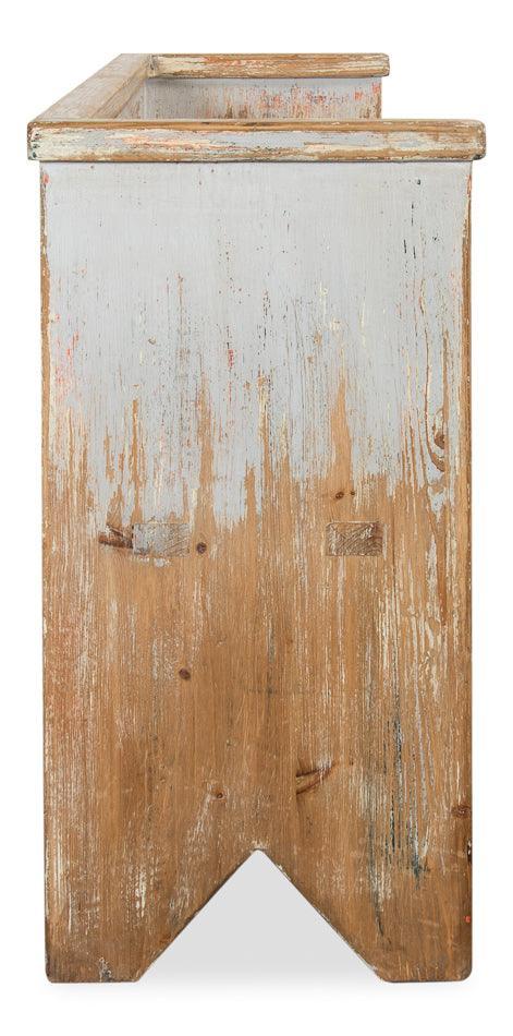 Rustic Gray Washed Wood Bench - Belle Escape