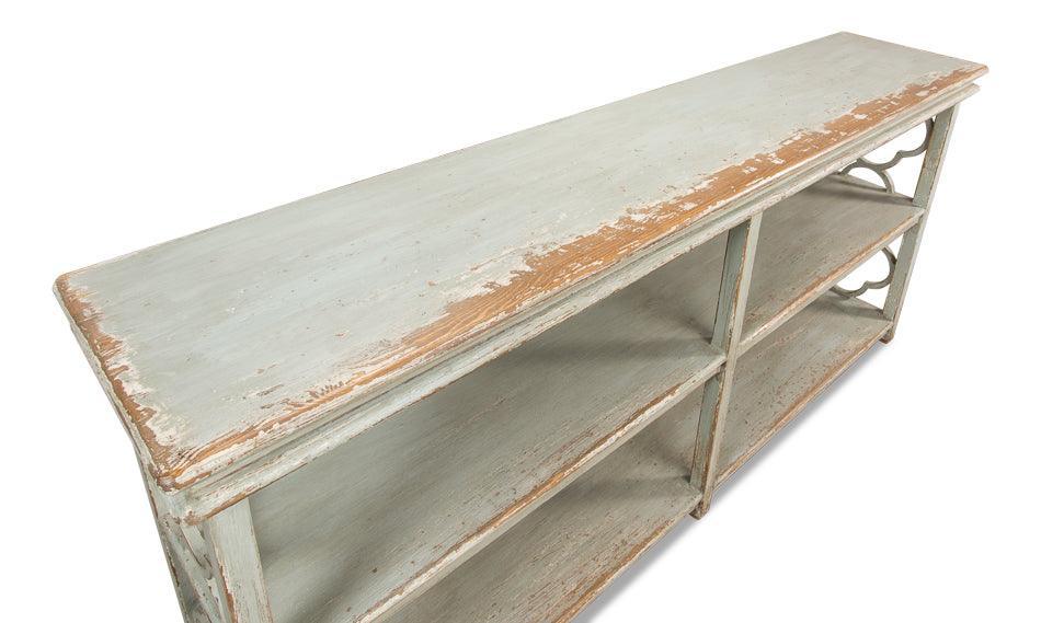Sage Farmhouse Bookshelf Console Table - Belle Escape