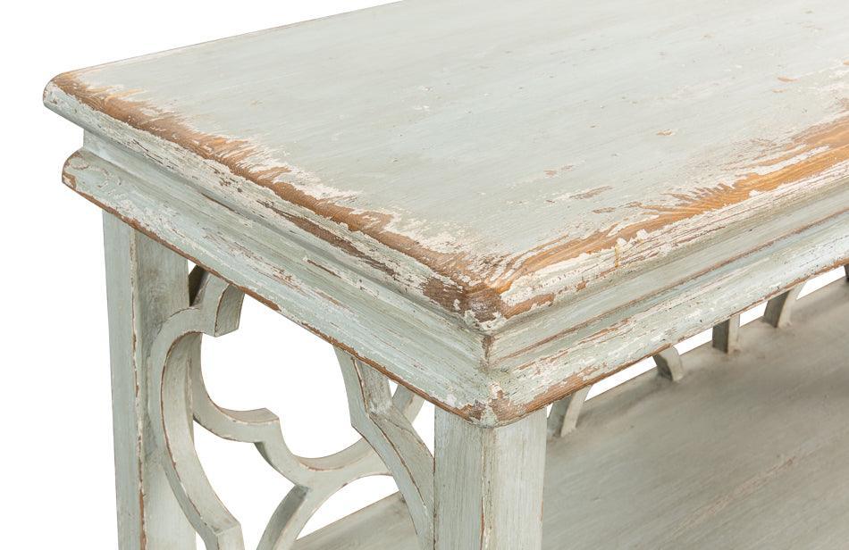 Sage Farmhouse Bookshelf Console Table - Belle Escape