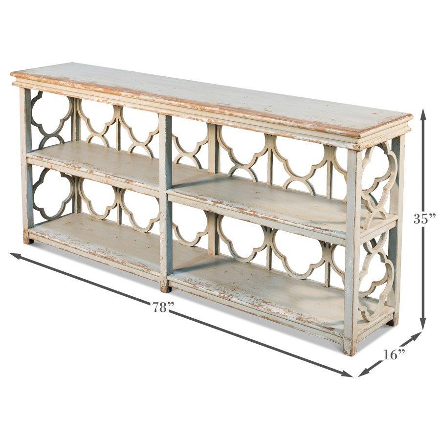 Sage Farmhouse Bookshelf Console Table - Belle Escape