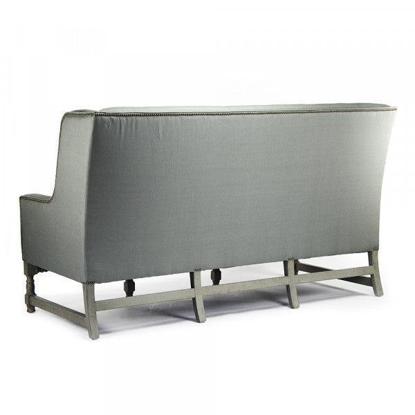 Sage Gray Nail Studded Settee - Belle Escape