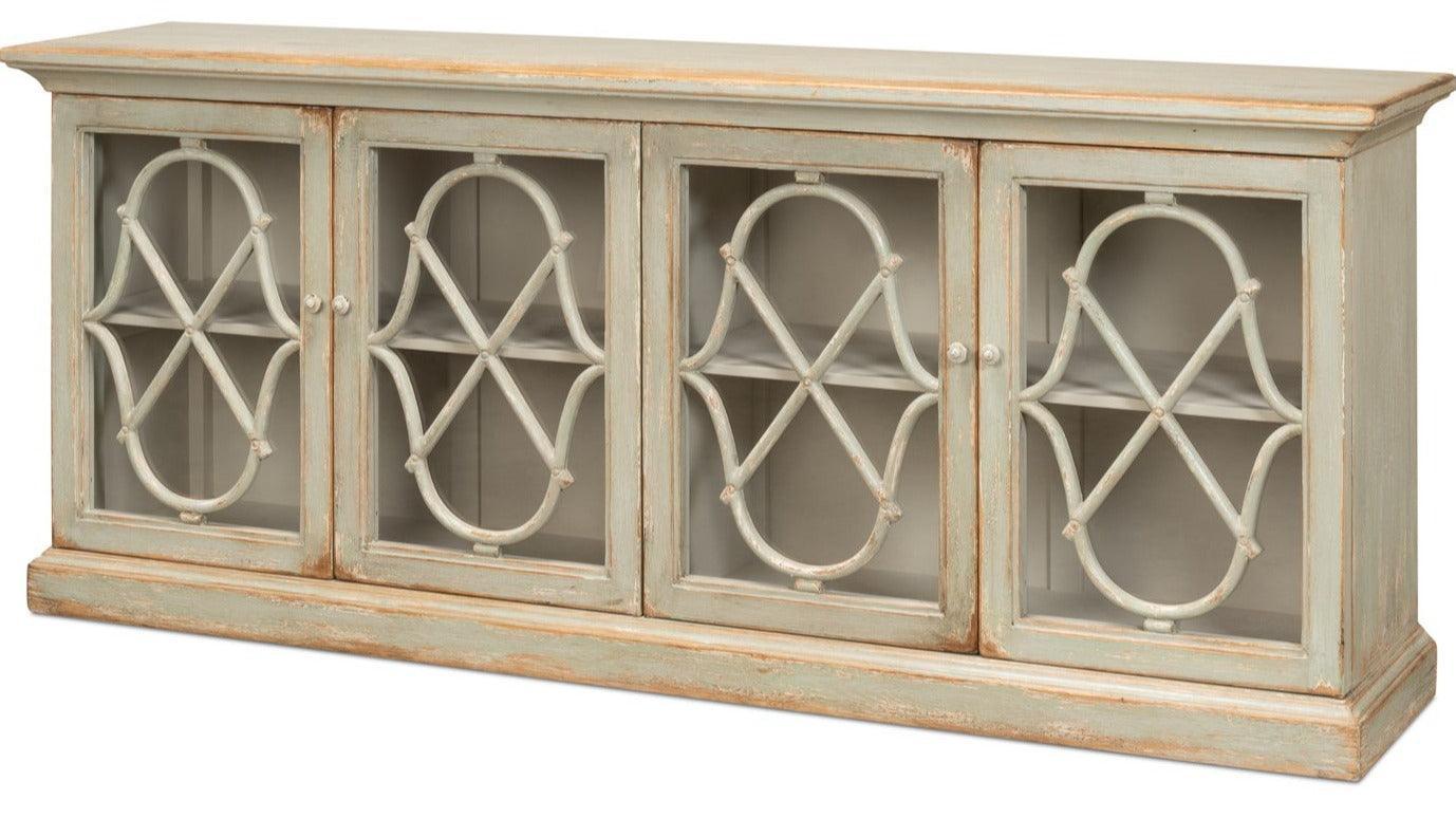 Sage Quatrefoil Design Sideboard - Belle Escape