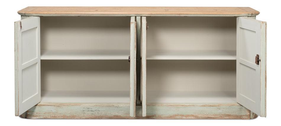 Sage Wood Top Farmhouse Sideboard - Belle Escape