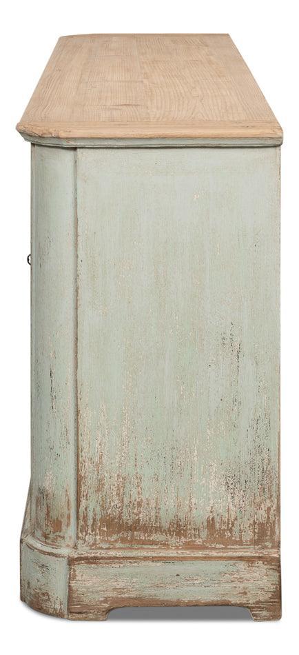 Sage Wood Top Farmhouse Sideboard - Belle Escape