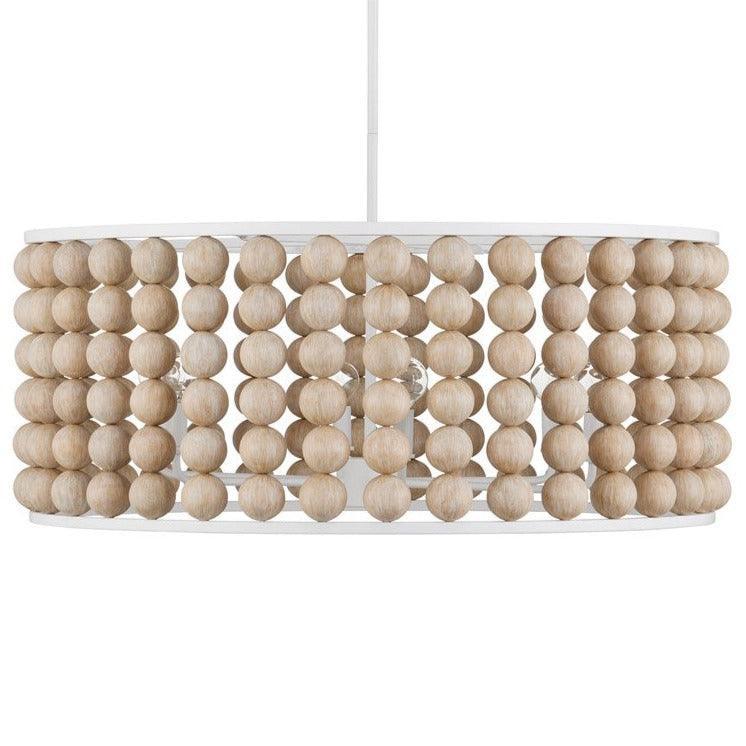 Sandstone Wood Beaded Chandelier - Belle Escape