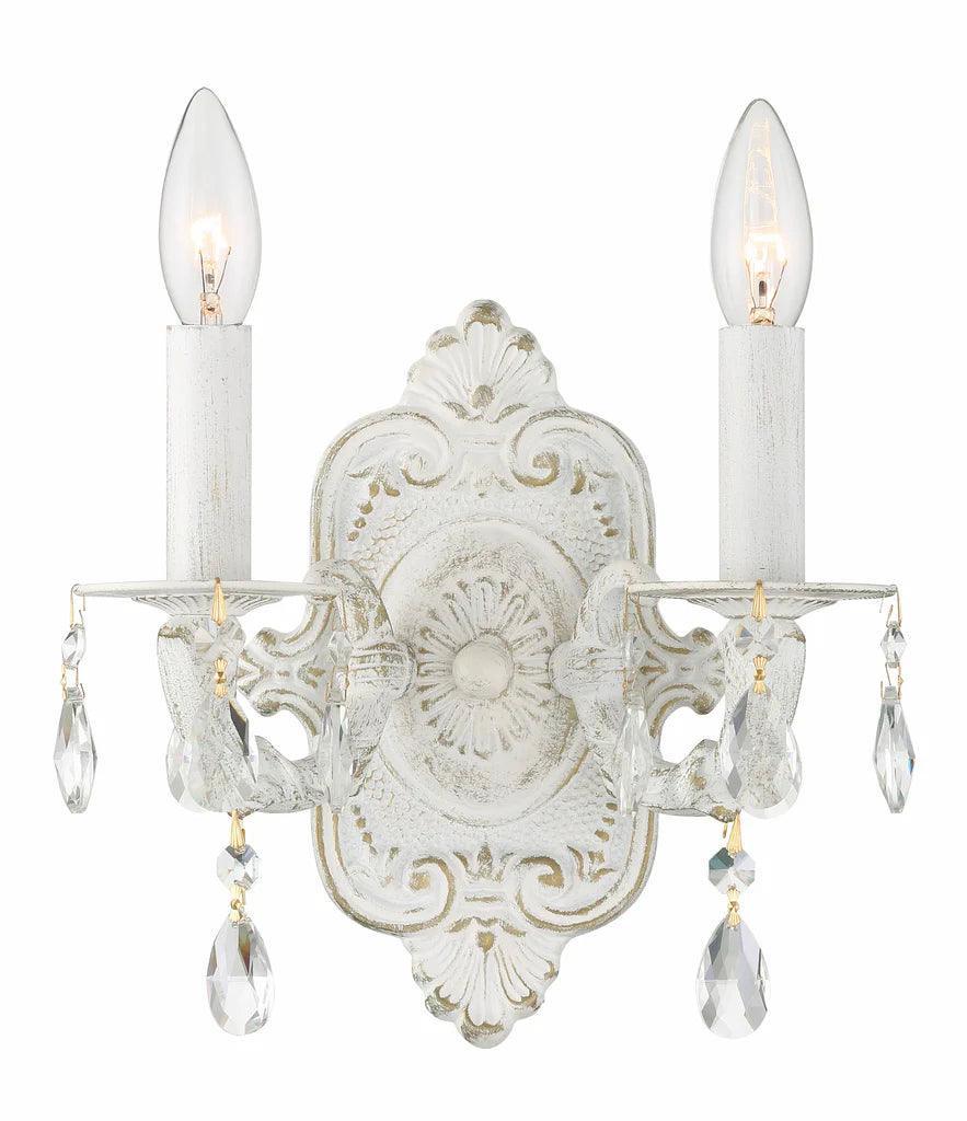 Shabby Chic Crystal Double Sconce - Belle Escape