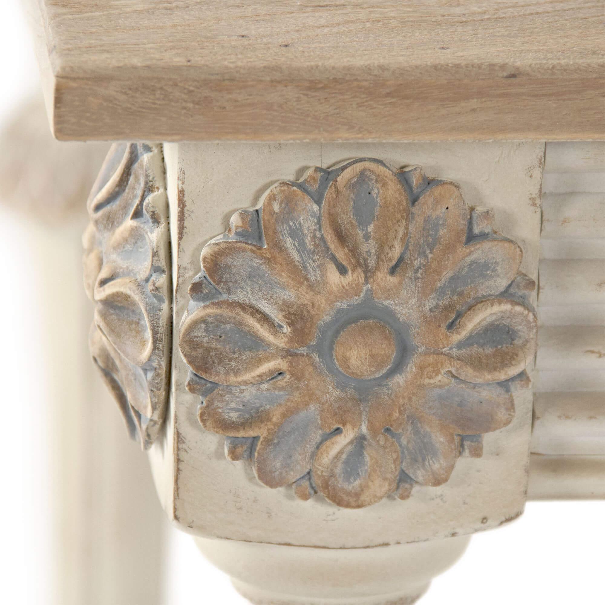 Shabby Chic Wood Top Table - Belle Escape