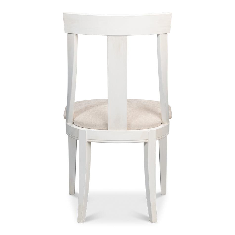 White Modern Slope Dining Chairs - Set of 2