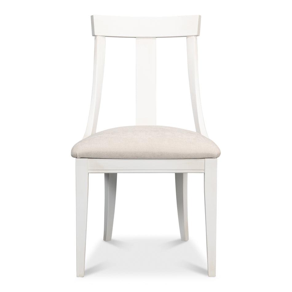 White Modern Slope Dining Chairs - Set of 2