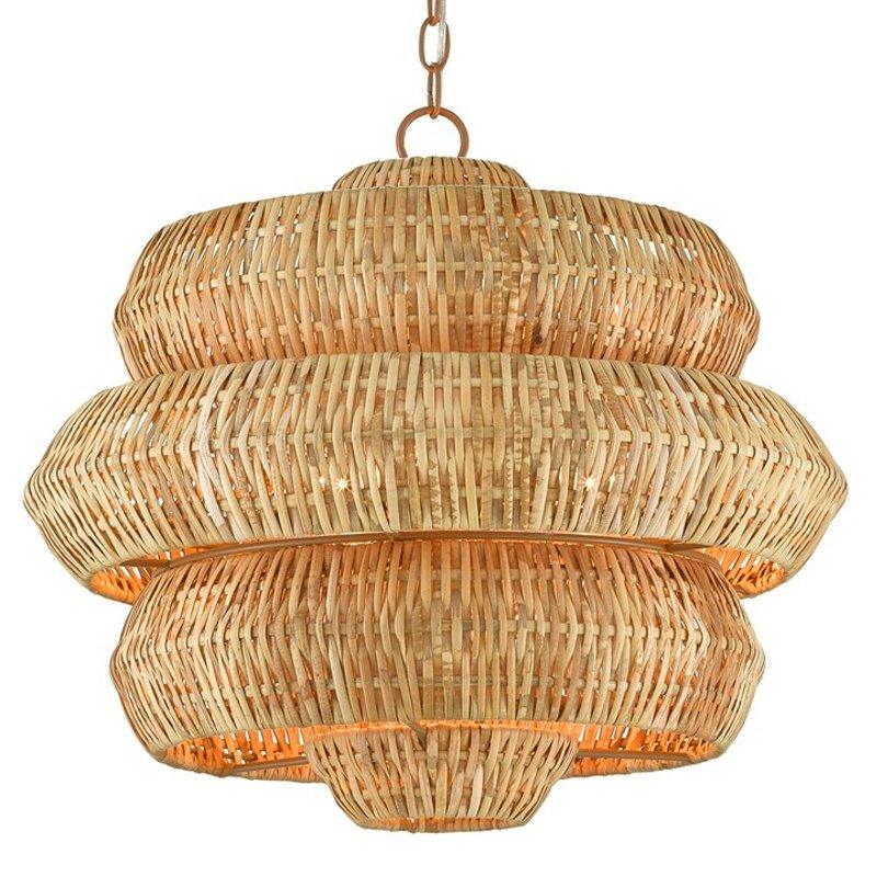 Small Rattan Antibes Chandelier - Belle Escape
