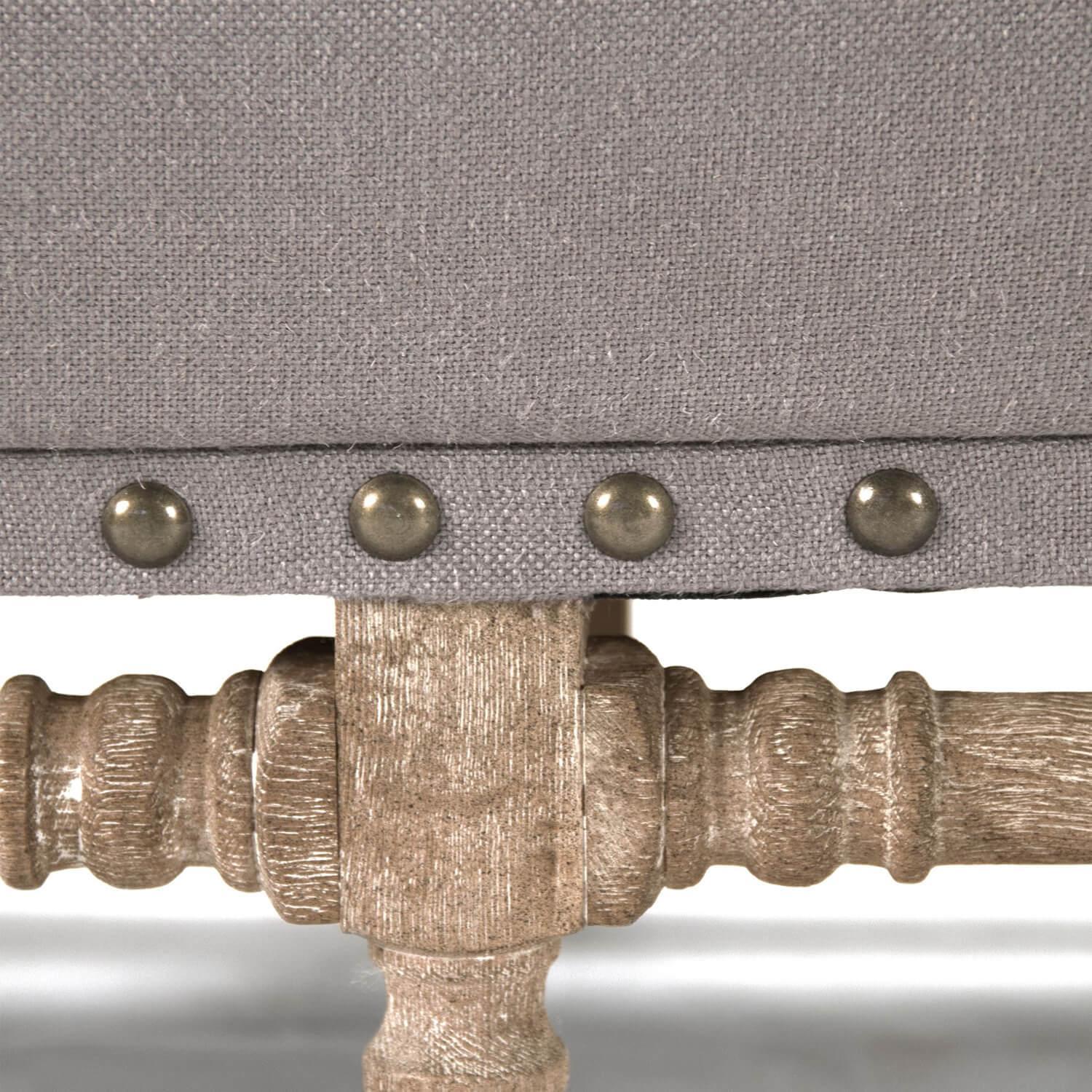 Smokey Gray Nail Studded Settee - Belle Escape