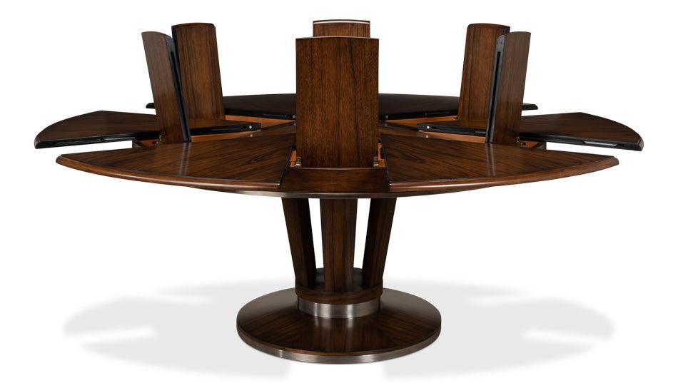 Soho Dark Walnut Jupe Dining Table - Belle Escape