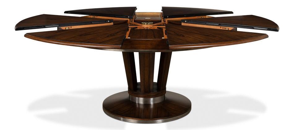 Soho Dark Walnut Jupe Dining Table - Belle Escape