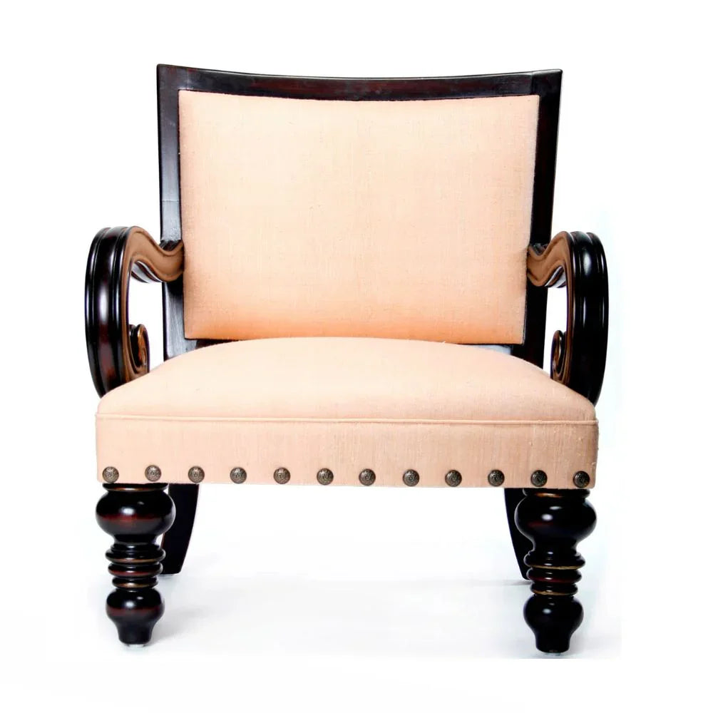 Spanish Villa Turned Legs Accent Chair