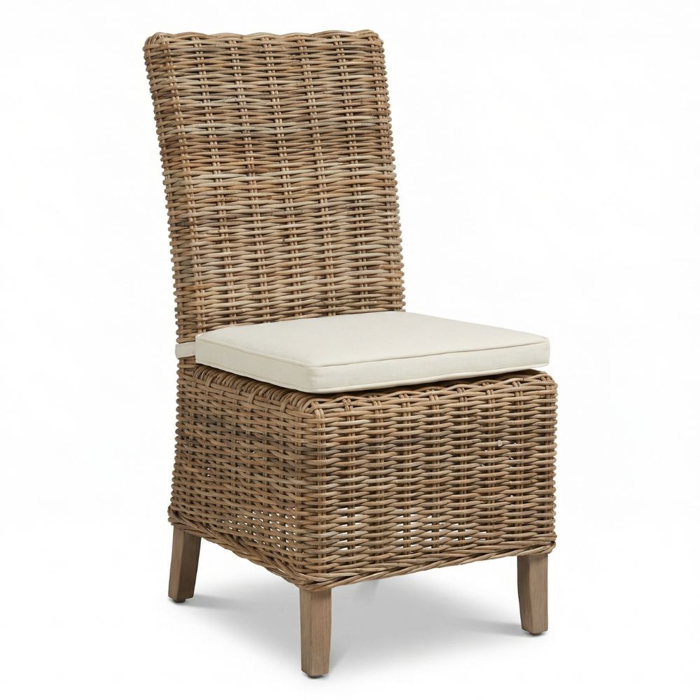 Natural Rattan Square Back Chair